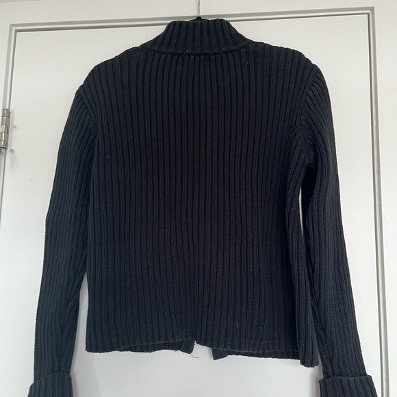 100% cotton ribbed knit zip up sweater - Picture 5 of 6